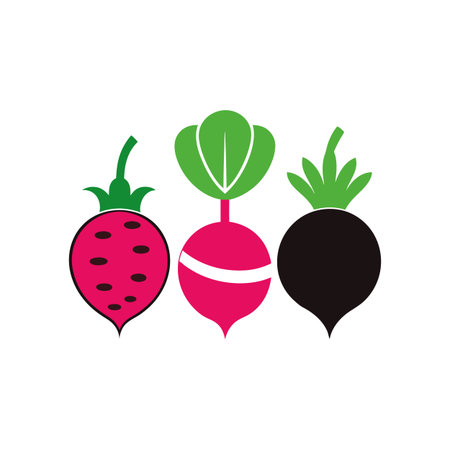 Radish icon. Flat color design. Vector illustration. Isolated white background.のイラスト素材