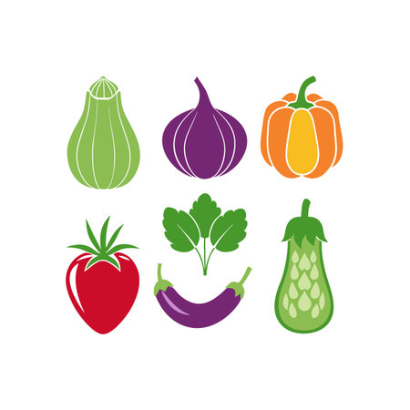 Vegetables icons set. Vector illustration for your graphic design.のイラスト素材