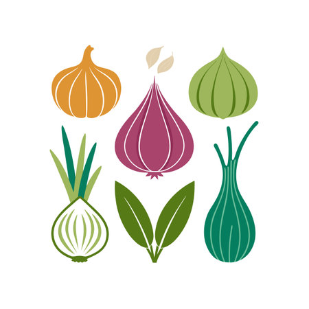 Garlic, onion, garlic, onion, onion, pepper, vector illustrationのイラスト素材