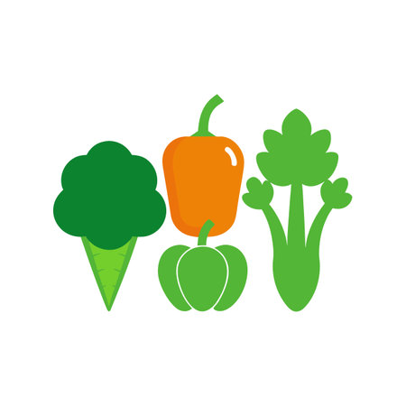 Vegetables flat icon isolated on white background for your web and mobile app designのイラスト素材