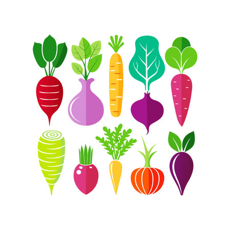 Vegetable icon set. Vector illustration. Isolated on white background.のイラスト素材