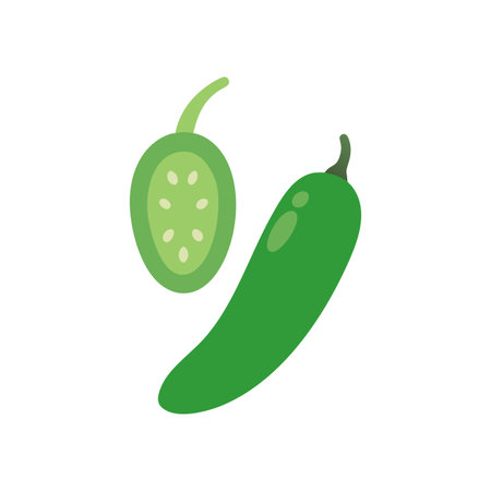 Serrano Pepper Spicy Vegetable Iconのイラスト素材