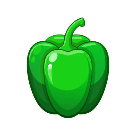 Green bell pepper icon. Cartoon illustration of green bell pepper vector icon for web designのイラスト素材