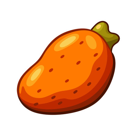 Ripe papaya fruit isolated on white background. Vector illustration.のイラスト素材