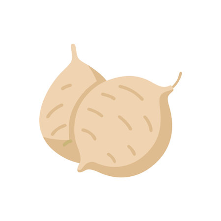 Sweet potato icon in flat style isolated on white background. Vegetable symbolのイラスト素材