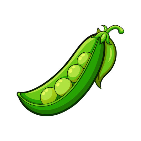Green peas icon. Cartoon illustration of green peas vector icon for webのイラスト素材