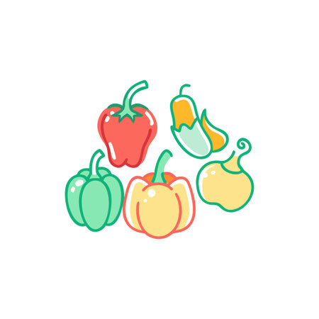 Bell pepper, paprika, bell pepper, bell pepper vector illustration.のイラスト素材