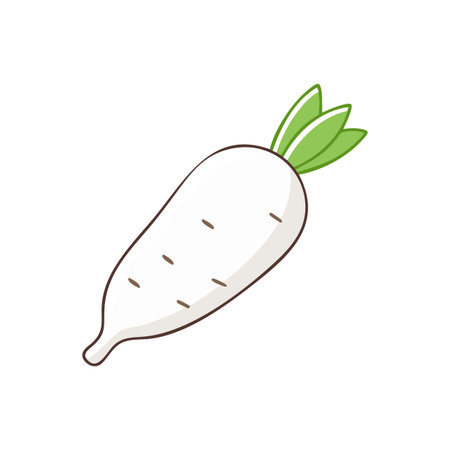 Daikon radish icon. Vector illustration of radish.のイラスト素材