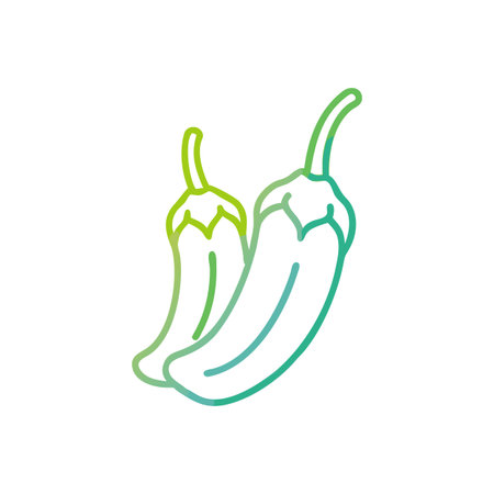 Chilli pepper vegetable icon vector illustration design graphic flat and line styleのイラスト素材