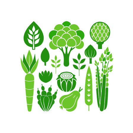 Vegetable icons set. Vector illustration. Isolated on white background.のイラスト素材
