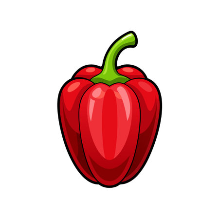 Bell pepper. Vector illustration in cartoon style isolated on white background.のイラスト素材