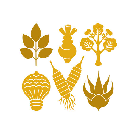 Set of vector icons for natural products. Illustration of different types of vegetables.のイラスト素材