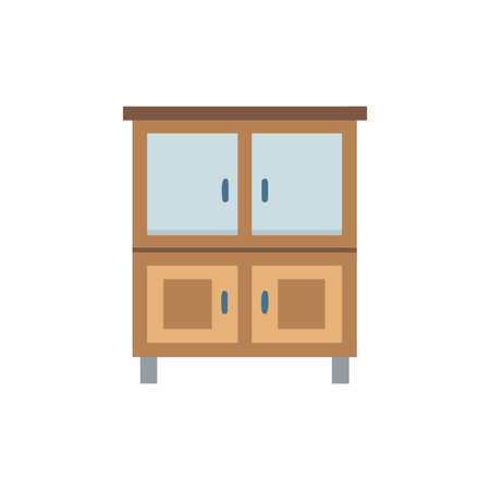 Elegant Dining Hutch for Stylish Storageのイラスト素材