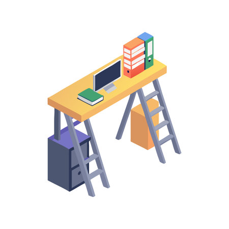 Elegant Ladder Desk Designのイラスト素材