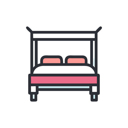 Stylish Four Poster Bed for Unique Spacesのイラスト素材