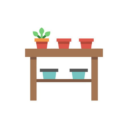 Beautiful Potting Bench for Stylish Gardensのイラスト素材