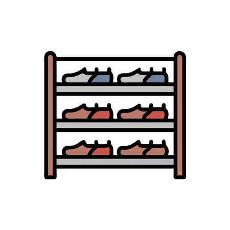 Elegant Shoe Rack for Entryway Useのイラスト素材