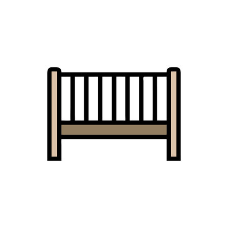 Charming Slatted Bed Frame for Rustic Decorのイラスト素材