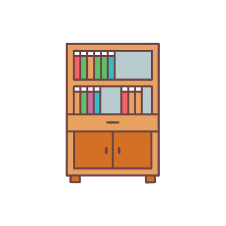 Beautiful Secretary Bookcase for Stylish Interiorsのイラスト素材