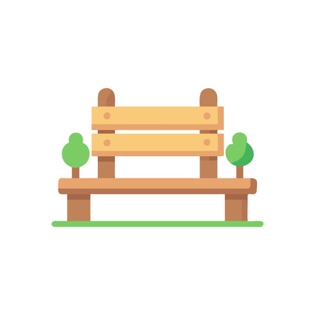 Stylish Garden Bench Icon Collectionのイラスト素材