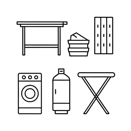 Illustrative Icons for Laundry Room Designのイラスト素材
