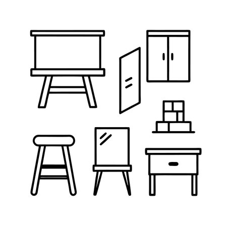 Icons for Home Schooling Furnitureのイラスト素材