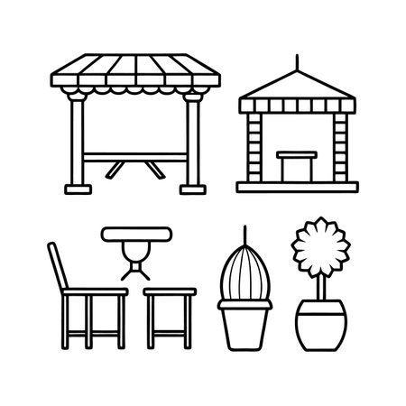 Icons for Mediterranean Terrace Furnitureのイラスト素材
