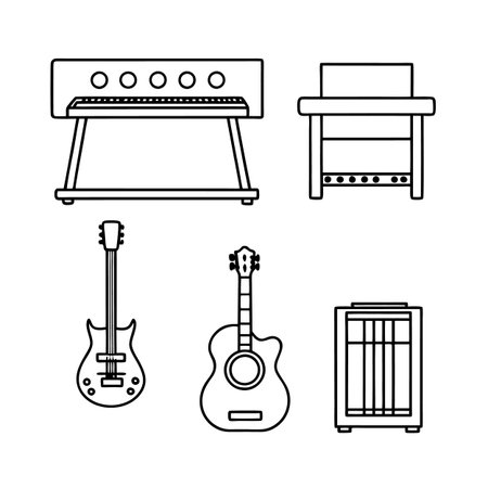 Icons for Music Studio Furniture Designのイラスト素材