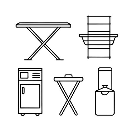 Icon Set for Laundry Room Furnitureのイラスト素材