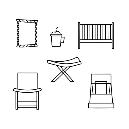 Illustrative Icons for Outdoor Cinema Furnitureのイラスト素材