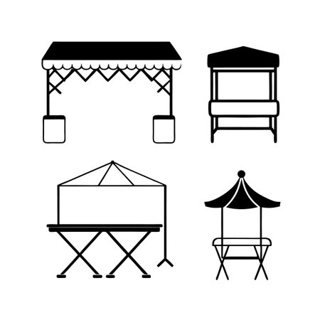 Outdoor Event Furniture Icons for Designのイラスト素材