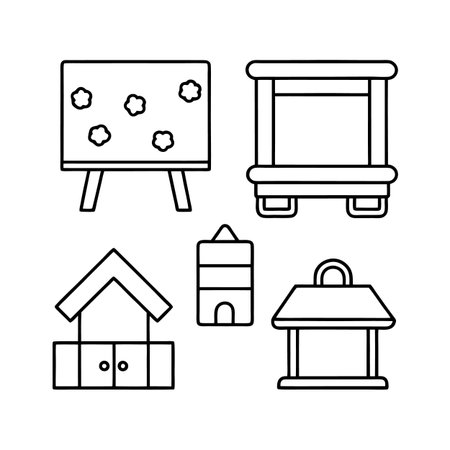 Creative Icons for Playroom Furnitureのイラスト素材