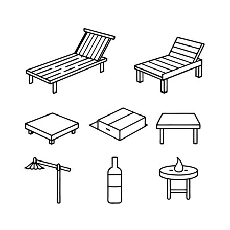 Icons for Poolside Furniture Designのイラスト素材