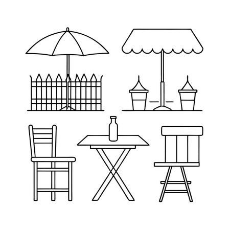 Creative Icons for Restaurant Patioのイラスト素材