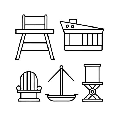 Sailboat Furniture Icons for Designのイラスト素材