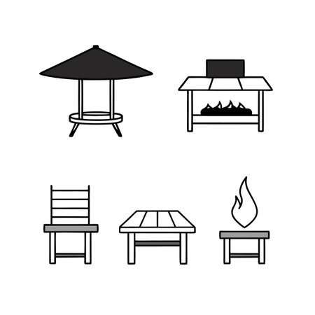 Icons for Rooftop Patio Furniture Designのイラスト素材