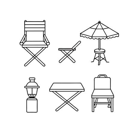 RV Patio Furniture Icons for Designのイラスト素材