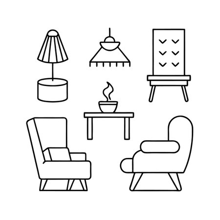 Icons for Therapy Room Furniture Designのイラスト素材