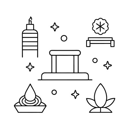 Illustrative Icons for Yoga Studio Furnitureのイラスト素材