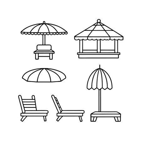 Icons for Tropical Resort Furniture Designのイラスト素材