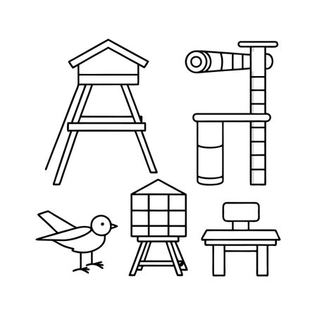 Creative Icons for Wildlife Observation Furnitureのイラスト素材