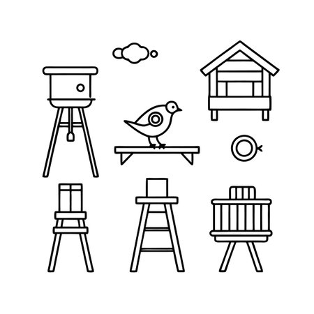 Illustrative Icons for Wildlife Observation Furnitureのイラスト素材