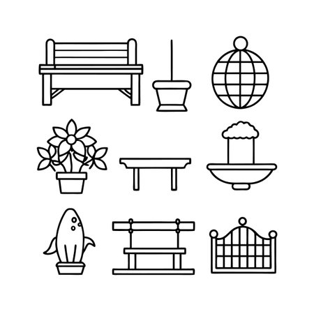 Illustrative Icons for Water Garden Furnitureのイラスト素材