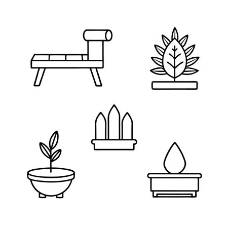 Icons for Wellness Retreat Furniture Designのイラスト素材