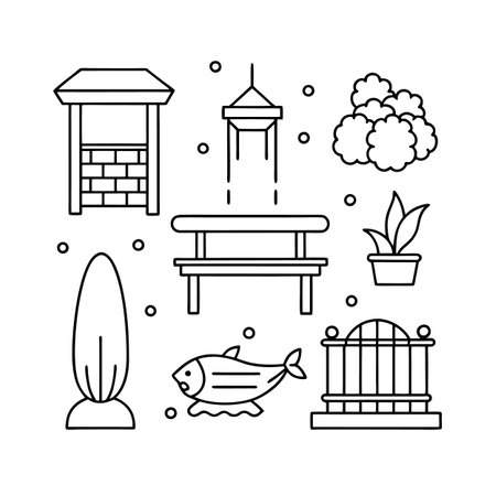 Icons for Water Garden Furniture Designのイラスト素材