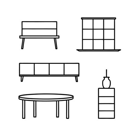Urban Style Furniture Icons for Designのイラスト素材