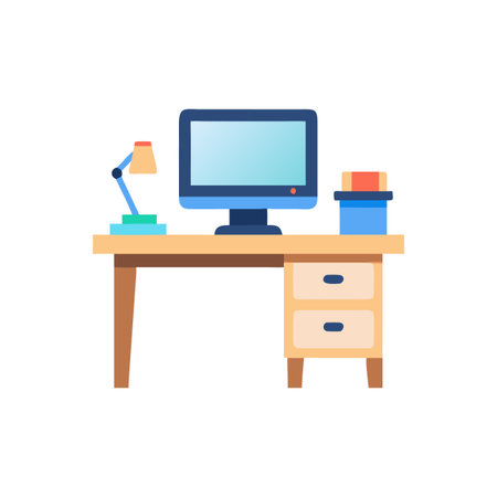 Creative Workstation Desk Icon for Designのイラスト素材
