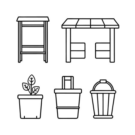 Urban Farming Furniture Icons for Designのイラスト素材