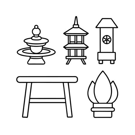 Illustrative Icons for Zen Garden Furnitureのイラスト素材