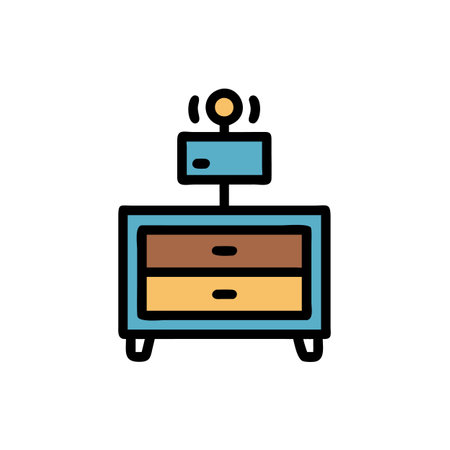 Elegant Floating Nightstand for Cozy Spacesのイラスト素材